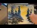 Path through the pine trees  watercolor painting