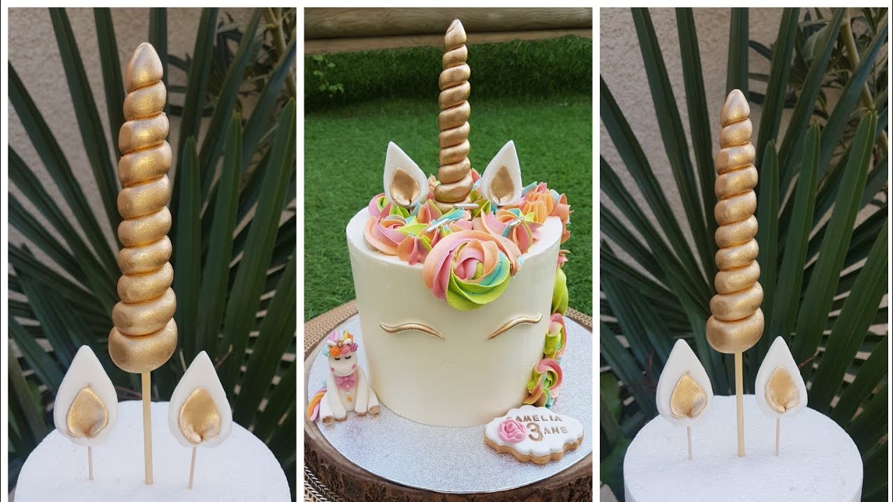 "partie 1" modelage corne et oreilles de licorne🦄🦄 en pâte à sucre