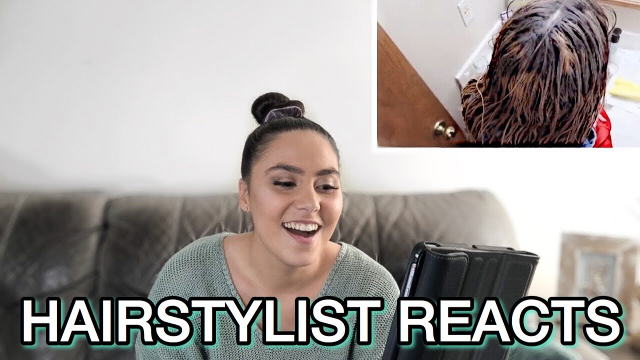HAIRSTYLIST REACTS To Girl BLEACHING Her HAIR At HOME During QUARANTINE