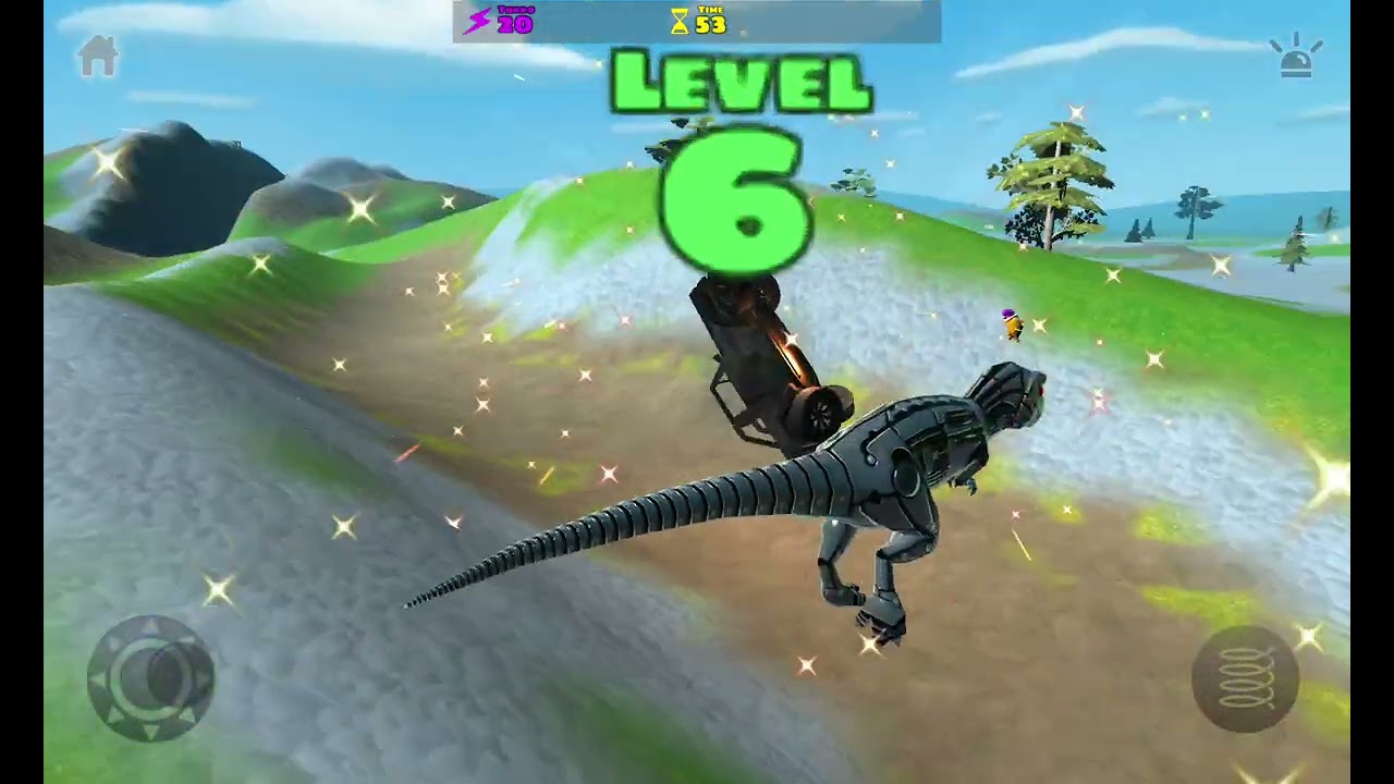 getting to level 1 to 10 with the t-rex in el polito pio y el tractor 