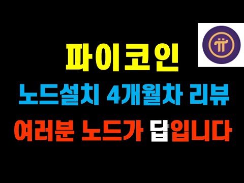   파이코인 노드설치 4개월차 리뷰 여러분 노드가 답입니다