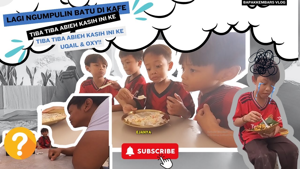 NGUMPULIN BATU DI KAFE, TIBA TIBA ABIEH KASIH INI KE UQAIL & OXY!!