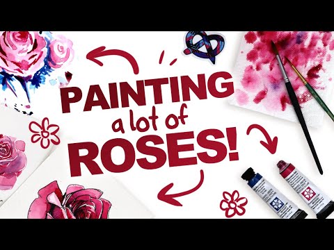 EXPERIMENTING WITH WATERCOLOR ROSES!? | Mystery Art Box | ArtSnacks Unboxing