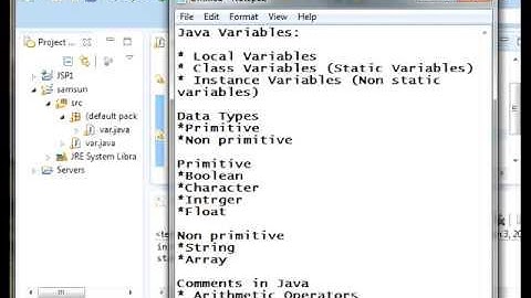 Java tutorial 3 (Variables, data types, comments, cond  )