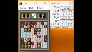 2nd win on 8x8/29 board (PC), Minesweeper X version (FL mode)