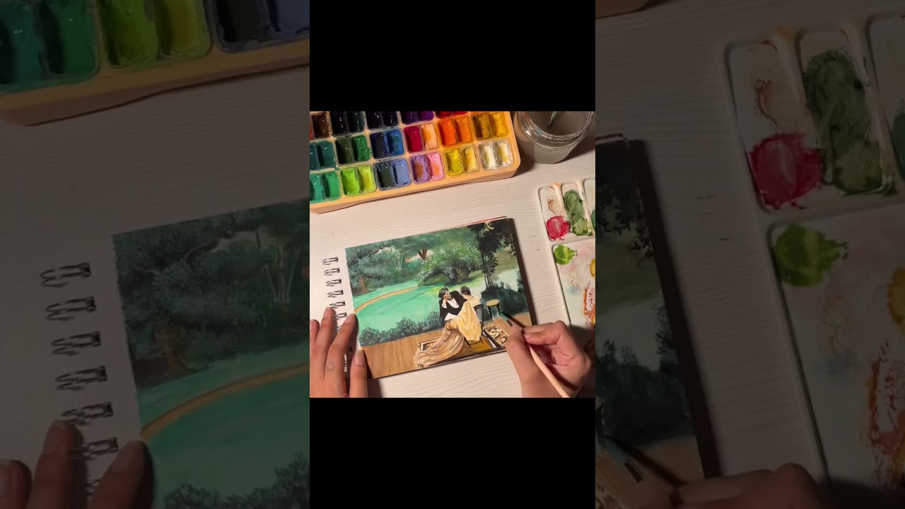 Painting a Romantic Outdoor Scene |Watercolor Tutorial!  