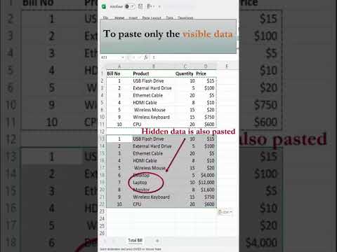 How to Copy only the Visible Data in Excel