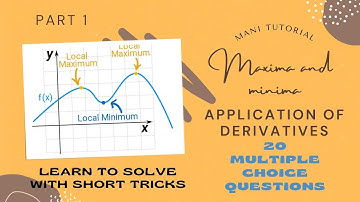 Maxima and minima MCQ for class 12 and CUET entrance exam @ManiTutorial