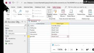 MS Access Relational Table Model