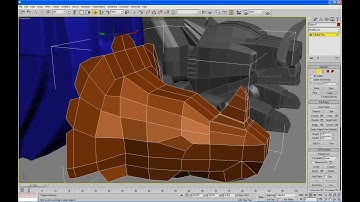 58 robot 3ds max tutorial - MEGAZORD Daizyujin 3D - left foot triceratops head modeling part. 09/12