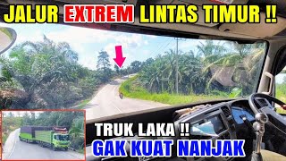 Jalur EXTREM !! Banyak Tanjakan Tinggi, 3Truk JBM Muatan Besi \u0026 Pipa tujuan ke Pekanbaru (Part7)