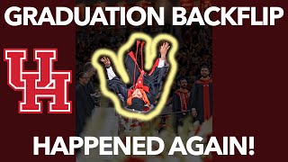 Another Backflip at UH Graduation, But This Time He Lands It!