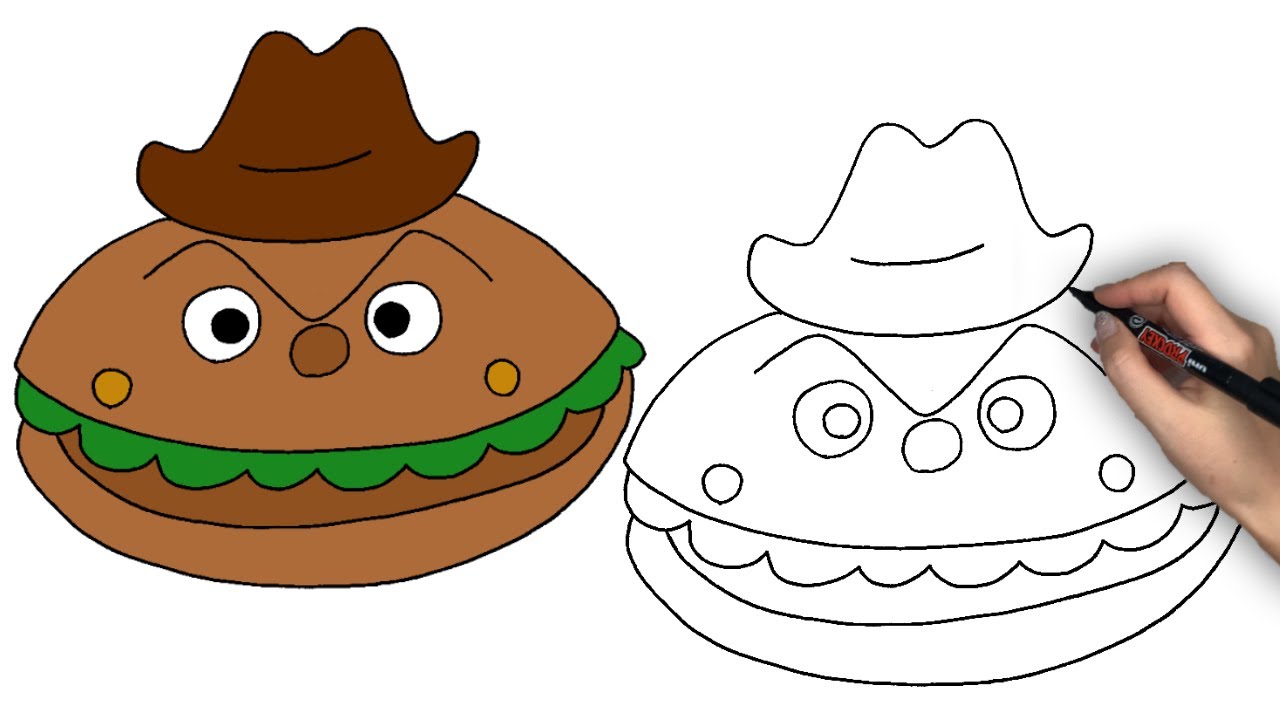 アンパンマンのハンバーガーキッドの描き方 How To Draw A Hamburger Kid 157 Youtube