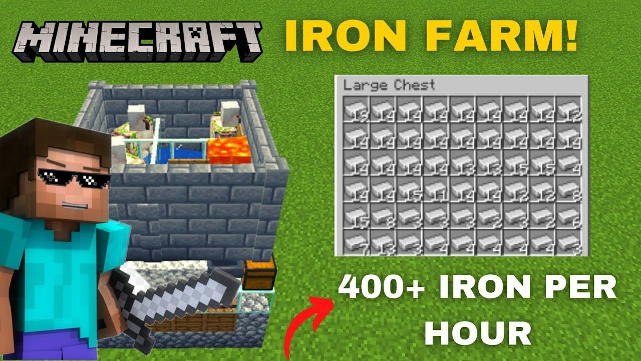I made an Unlimited IRON FARM in Minecraft [ STACKS in 10 MIN. ] - YouTube