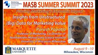 Insights from Unstructured (Big) Data for Marketing Value | MASB Summer Summit 2023