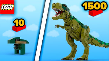 LEGO T-REX From 10 to 1500 Parts | Comparison