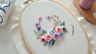 [무료도안/Free Pattern] 불리온 스티치 장미 꽃자수 Bullion Stitch Rose Embroidery