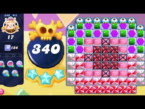 Candy Crush Saga Level 340 || Nightmarishly Hard Level || No Boosters || 3 Sugar Stars 🌟🌟🌟