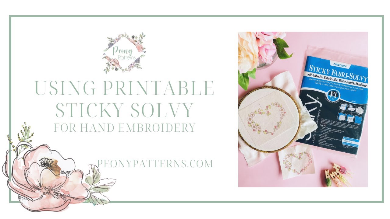 How to apply & remove Sulky Sticky Fabri-Solvy - transfer an embroidery  pattern template onto fabric 