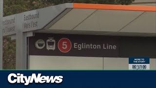 New Eglinton Crosstown LRT station platform being dug up