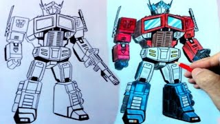 How to Draw Optimus Prime from Transformers_Super Easy video lesson(Ehedov Elnur)