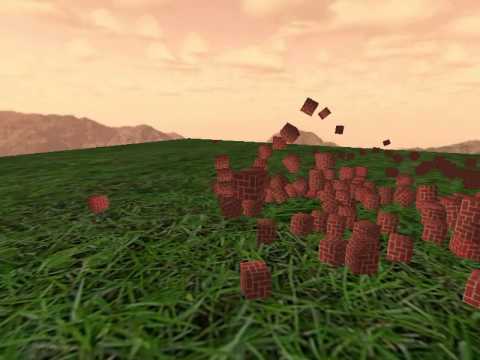 Irrlicht + bullet, wall 300 cubes - test 2