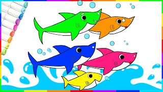 Draw and Color Most Viewed Video on YouTube | Pinkfong Baby Shark Family