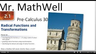 PC 30 2.1 Radical Functions and Transformations (2020) Profile