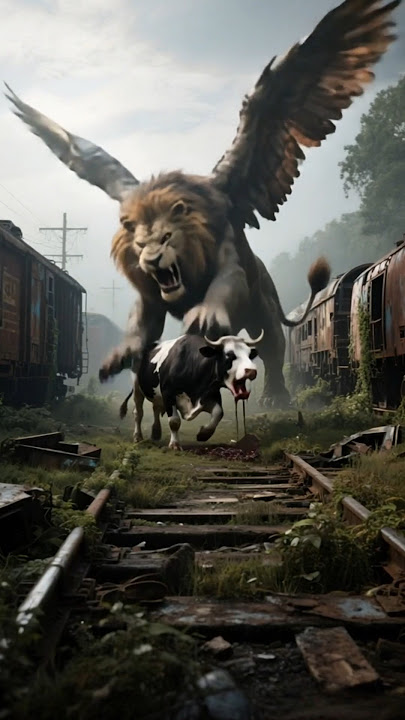 Lion With Angel Wings VS Cow | Unbelievable Animal Transformation #animaltransformation #LionVsCow