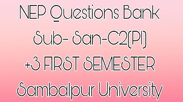 +3 FIRST SEMESTER Sanskrit Minor Core 2 Paper1 Sambalpur University Dec 2024