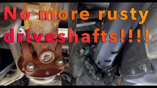 I painted my Ranger Raptor's rusty driveshafts, measured back seat,  and break in oil analysis