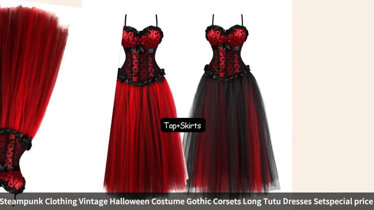 Womens Sling top Corset Dress Women's Steampunk Clothing Vintage Halloween Costume Gothic...