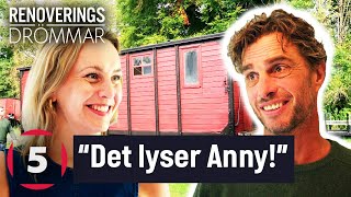Anders Öfvergård blir riktigt imponerad av Anny’s renoverade tågvagn | Renoveringsdrömmar | Kanal 5