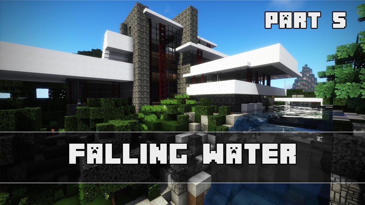  Moderne  Villa Falling Water Minecraft  Tutorial Part 