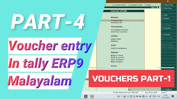 Purchase & Sales vouchers in tally ERP9/Debit note & Credit Note vouchers Malayalam