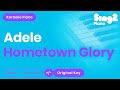 Adele  hometown glory karaoke piano