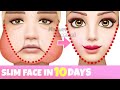 Slim face exercise  reduce chubby cheeks double chin get sharp jawline lift up your face