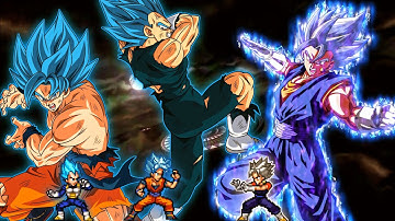 Goku SSB God OP(New) & Vegeta SSB DBFZ OP VS Vegito OP(All Form) in Jump Force Mugen