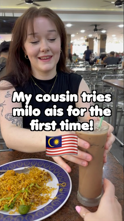 MY COUSIN TRIES MILO AIS FIRST TIME 😱🇲🇾