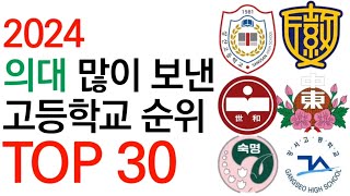 2024 의대 많이 보낸 고등학교 순위에 대해 알아보자!