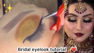Bridal eyelook tutorial | makeup tutorial for beginners stepbystep | easy bridal eye makeup screenshot 3