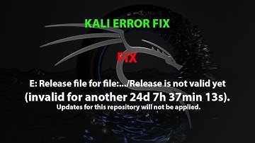 KALI: E: Release file for file.../Release is not valid yet (invalid for another 24d 7h 37min 13s)