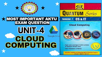 Cloud Computing | Unit -4 | Most Important Questions AKTU | Semester Exam | AKTU | #Btech