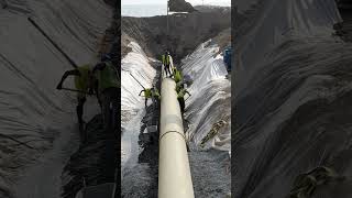 GRP gravity pipelaying levelling adjusted تركيب منسوب خطوط الفايبر جلاس