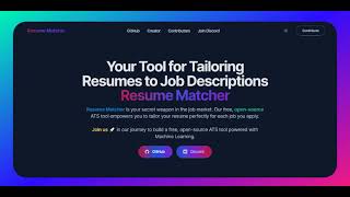GitHub - srbhr/Resume-Matcher: Resume Matcher is an open source, free tool to improve your resume...