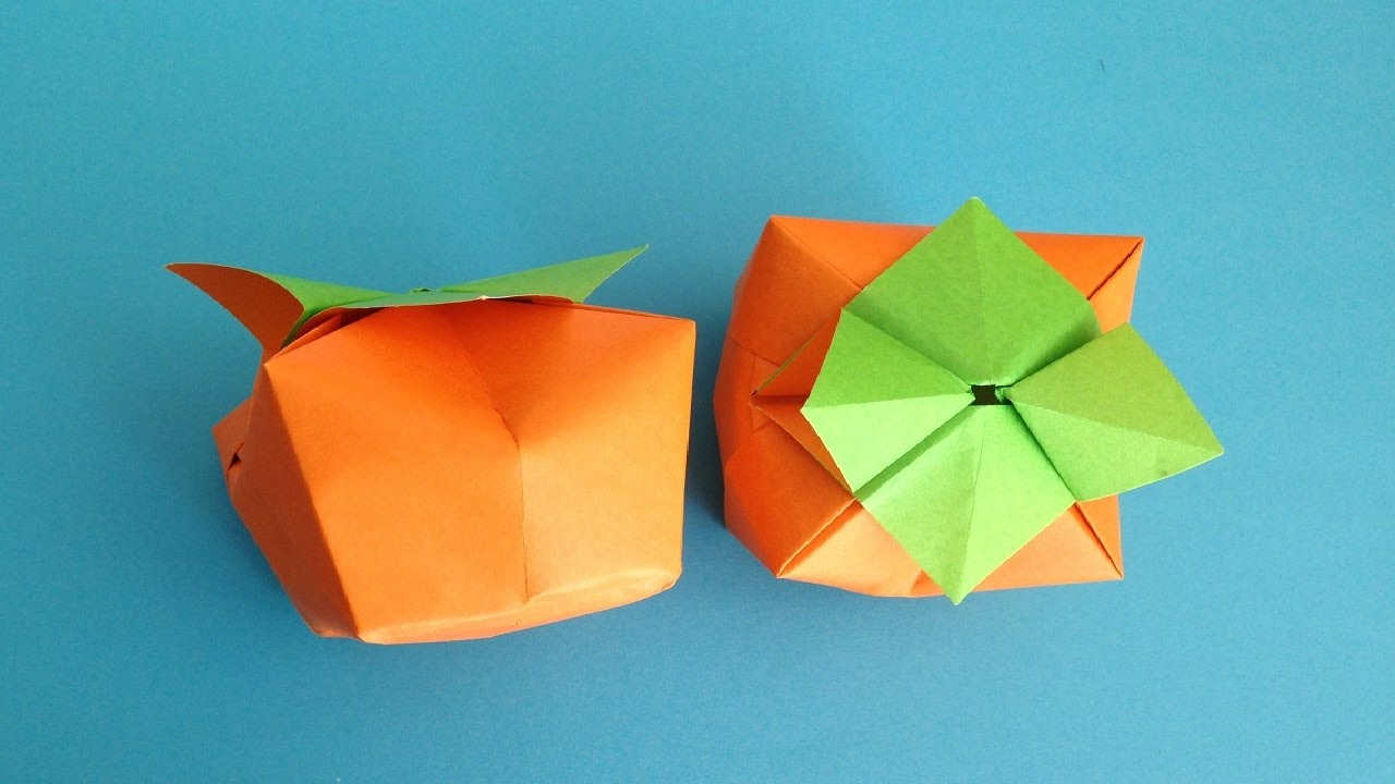 折り紙origami 柿 立体 簡単な折り方 Youtube