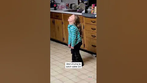 Little Girl Falls Asleep Standing #shorts