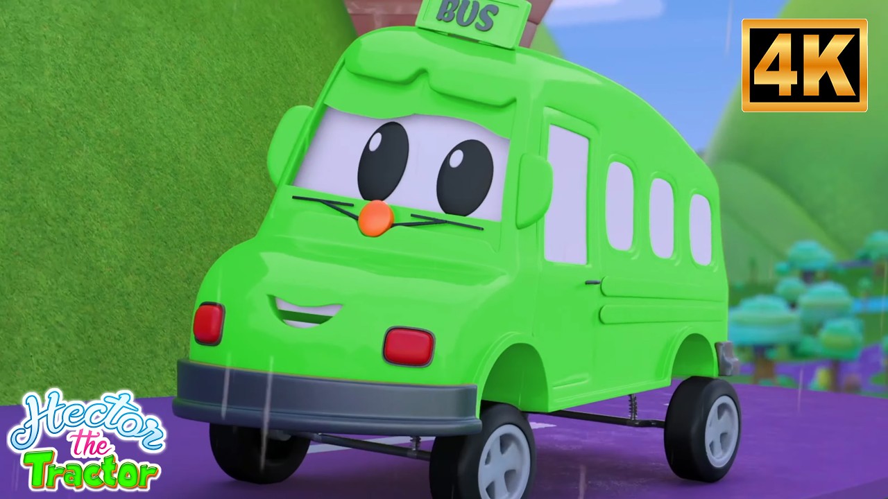 Колеса на автобусі | навчіться транспортним засобам для дітей - Hector The Tractor