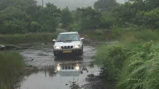 Subaru Forester crossing Croansaght river Glanmore Lake