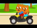고양이 가족 한국어 - 차량 - 어린이를 위한 만화